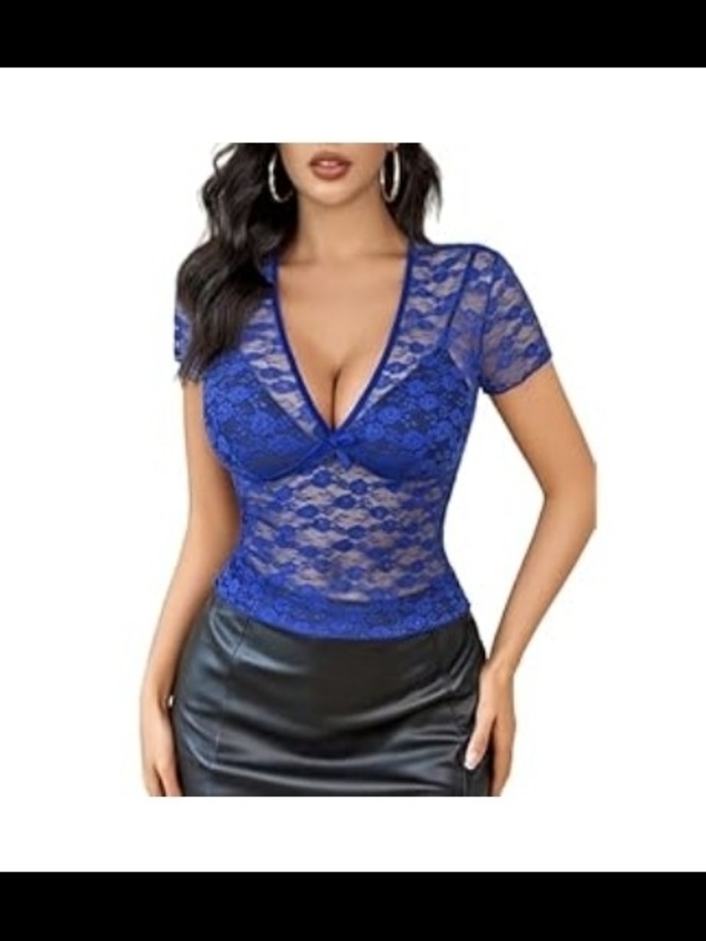 Avidlove Royal Blue Lace V-Neck Top NWT XL 💙